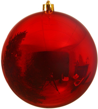 Decoris grote kerstbal - rood - 20 cm - kunststof - grote kerstballen kerstversiering