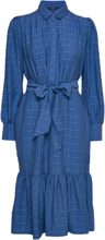 Checked Midi Dress Dresses Shirt Dresses Blå Esprit Collection*Betinget Tilbud