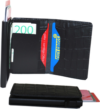 Plånbok med korthållare Safecard Kroko Svart 2