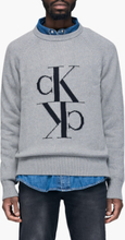 Calvin Klein Jeans - Mirrored Monogram Cn Sweater - Grå - M