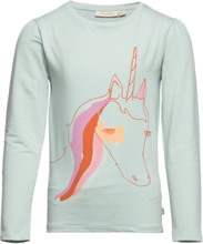 Sgbella Puff Unicorn Ls Tee T-shirts Long-sleeved T-shirts Grønn Soft Gallery*Betinget Tilbud