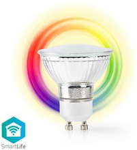 Nedis SmartLife Full Färg Glödlampa | Wi-Fi | GU10 | 330 lm | 5 W | RGB / Varm Vit | 2700 K | Android- / IOS | PAR16 | 1 st.
