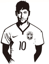 Neymar wallsticker. Flot fodbold wallsticker. 83x58cm.