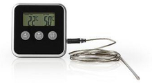 Nedis Kötttermometer | Alarm / Timer | LCD-skärm | 0 - 250 °C | Silver / Svart