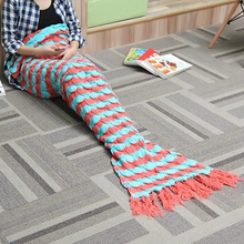 180X90CM Yarn Knitting Mermaid Tail Blanket Birthday Gift Warm Super Soft Bed Mat Sleep Bag
