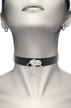 Hand Crafted Choker Vegan Leather Double Ring BDSM-halsbånd