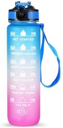 1L Sports Water Bottle with Time Marker Water Jug Leak proof Drinking Kettle for Office School Campi
