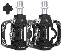 WEST BIKING 1Pair Metal MTB Bike Pedals Dual Platform SPD Clipless Wear-resistant Bicycle Pedals Sea