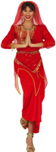 Rød Indisk Kostymekjole - Strl M