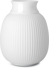 Lyngby Porcelæn Porcelæn Curve Vase H17 hvit håndlaget porselen