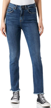LTB Pia Damen High-Waist-Jeans knöchelhohe 5-Pocket-Hose mit geradem Bein 51352-15141 Blau