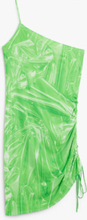 One shoulder mini slip dress - Green