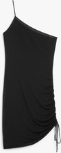 One shoulder mini slip dress - Black