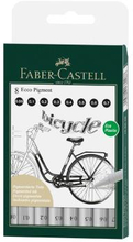Faber-Castell - Ecco Pigment Fineliner, wallet of 8, black