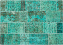 patchwork vloerkleed turquoise 20649 224cm x 162cm