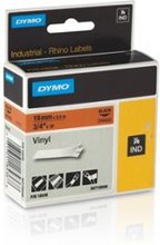 Dymo Tape Rhinopro Perm Vinyl 19mm Sort/orange