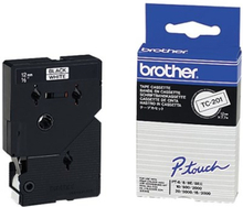 Brother Tape Tc-201 12mm Sort/hvid