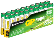 Gp Super Batteri Alkaline 20 Stk. Aaa/lr03 - 1,5v