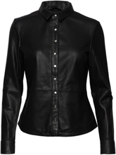 Shirt W/Buttons Tops Shirts Long-sleeved Black DEPECHE