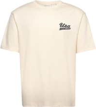 Gant Usa T-Shirt T-shirts Short-sleeved Creme GANT*Betinget Tilbud