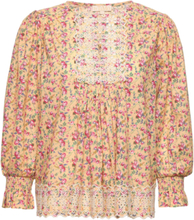 Cotton Slub Shirt Bluse Langermet Multi/mønstret By Ti Mo*Betinget Tilbud