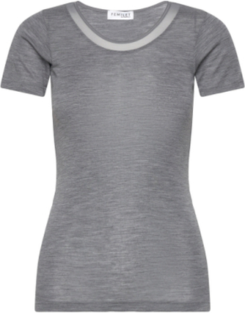 Juliana T-Shirt Short Sleeve T-shirts & Tops Short-sleeved Grå Femilet*Betinget Tilbud