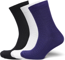Sock 3 P Merino Cable Lingerie Socks Regular Socks Multi/patterned Lindex