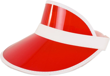 Verkleed zonneklep/sunvisor - voor volwassenen - rood/wit - Carnaval hoed