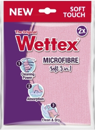 Vileda Wettex Mikrofiberklud Soft 3i1, 2-pak