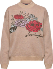 Demi Merino Wool Intarsia Knitted Sweater Pullover Rosa Lexington Clothing*Betinget Tilbud