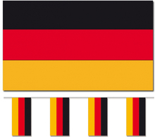 Bellatio Decorations - Vlaggen versiering set - Duitsland - Vlag 90 x 150 cm en vlaggenlijn 4 meter