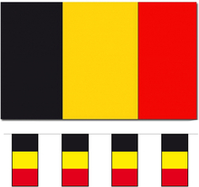 Bellatio Decorations - Vlaggen versiering set - Belgie - Vlag 90 x 150 cm en vlaggenlijn 4 mete
