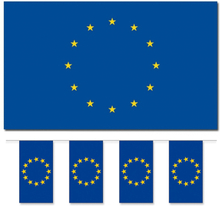 Bellatio Decorations - Vlaggen versiering set - Europa - Vlag 90 x 150 cm en vlaggenlijn 5 meter