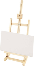 Trendoz houten schildersezel 76 cm tafelmodel met 10x A3 canvas doeken 30 x 42 cm