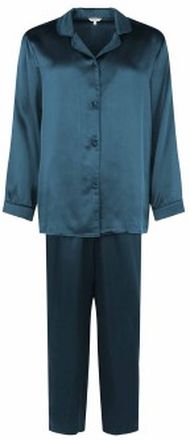 Lady Avenue Pure Silk Basic Pyjamas Petrol Seide X-Large Damen