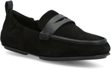 "Allegro Leather Penny Loafers Loafers Flade Sko Black FitFlop"
