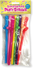 Super Fun Penis Party Straws Multicolor 8 pack | Snoppsugrör