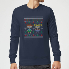 Rugrats Chuckie And Angelica - Merry Christmas Christmas Jumper - Navy - XS - Navy