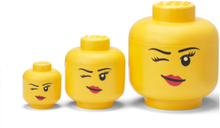 Lego Storage Head Collection - Winking Home Kids Decor Storage Storage Boxes Yellow LEGO STORAGE