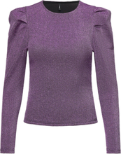 Onlrich L/S Glitter Puff Top Cs Jrs Tops T-shirts & Tops Long-sleeved Purple ONLY