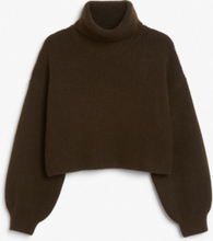 Cropped turtleneck knit - Brown