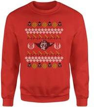 Star Wars Yoda Sabre Knit Red Christmas Jumper - M
