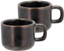 Espressokopp Fjord, 2-pack, svartmetallic - Villa Collection