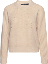 "Jolee Pearl Long Sleeve Crew Tops Knitwear Jumpers Beige French Connection"