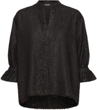 Sllia Amily Blouse Tops Blouses Short-sleeved Black Soaked In Luxury