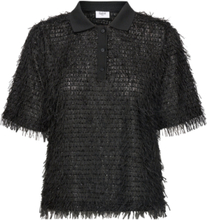 Banrisz Polo Shirt Tops Blouses Short-sleeved Black Saint Tropez