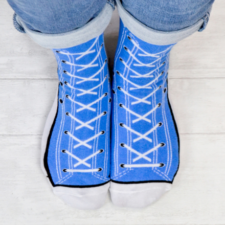 Silly Socks Sneakers, Ljusblå