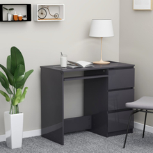 vidaXL Skrivebord høyglans grå 90x45x76 cm sponplate