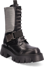 Mega Chunky Buckle Shoes Boots Ankle Boots Laced Boots Black Apair