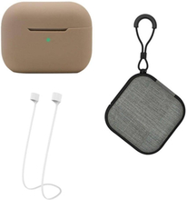 AirPods Pro 2 silicone case with strap and storage box - Milky Tea Color